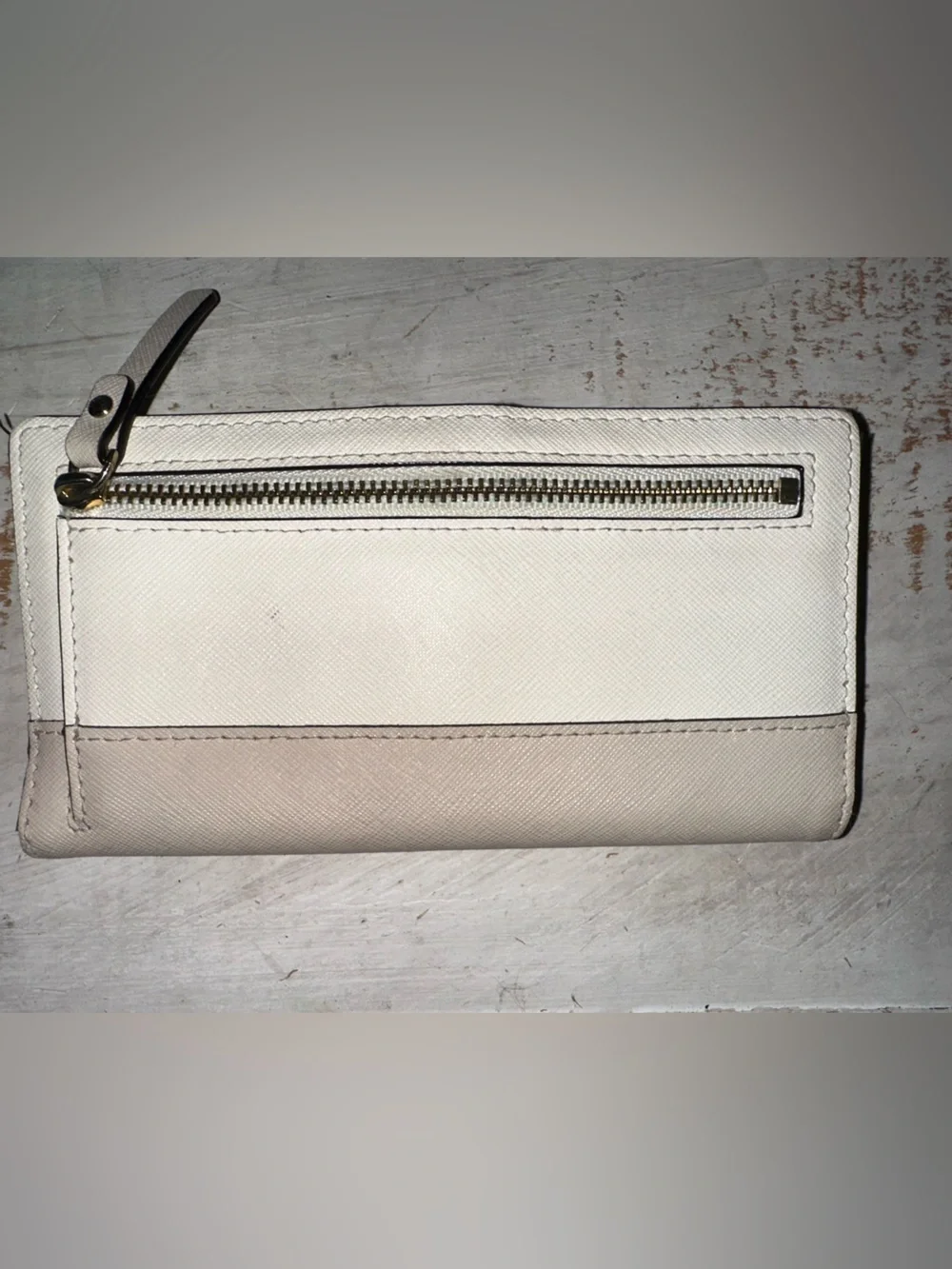 kate spade Two-Tone Cream and Beige Long Wallet